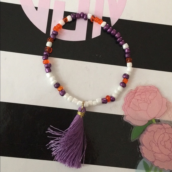 Purple & Orange Tassel Bracelet - Picture 1 of 1
